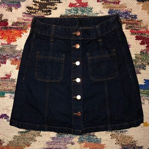 H&M denim button front skirt size 6